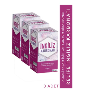 3 Adet Saf İngiliz Karbonatı 125 Gr Sodyum Bikarbonat Alkali Yaşam