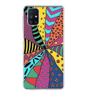 PrintiFy Samsung Galaxy M51 ile Uyumlu 1mm Slim Fit Retro Colors 4 Baskılı Şeffaf  Kılıf