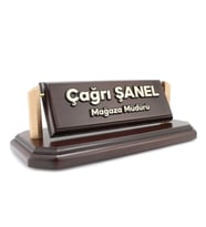 YARIM OVAL AHŞAP MASA İSİMLİĞİ (Koyu Gül Kurusu)