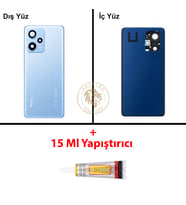 Xiaomi Redmi Note 12 Pro Plus 5G Lensli Gök Mavisi Arka Pil Kapağı + B-7000 Yapıştırıcı