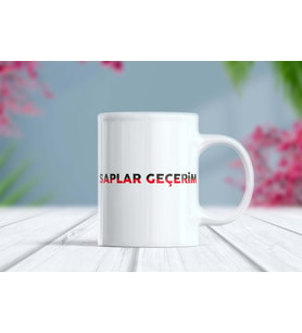 Saplar Geçerim Yazılı İddialı Yarış Kupası (Beyaz)