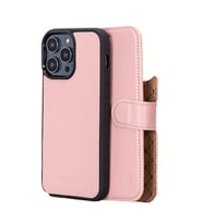 Bouletta Apple iPhone 14 Pro Max Uyumlu Deri Cüzdanlı Kılıf MWWN NU2 Pembe