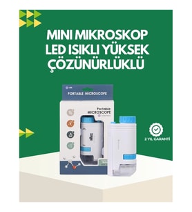 Mey İthalat® LED Aydınlatmalı 80–200 Kat Büyütmeli Cep Mikroskop