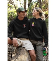 Mario ve Prenses Sevgili/Çift/Arkadaşlık 2'li Kapşonlu Sweatshirt Seti (Siyah)