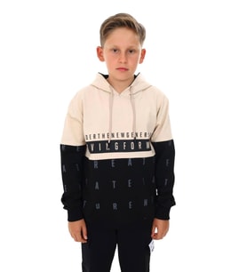 Erkek Çocuk Kapüşonlu Moving Forward Yazılı Harf Desenli Sweatshirt
