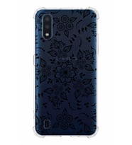 Samsung Galaxy A01  Köşe Korumalı Antişok Kapak Nostalji Desen Tasarımlı Şeffaf  Kılıf