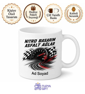 Araba Yarışı Oynayanlara Nitro Basan Asfalt Ağlatan Kupa Bardak Hediye