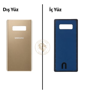 Samsung Note 8 Gold Arka Pil Kapağı Batarya Kapağı Lazer Kesim Back Cover