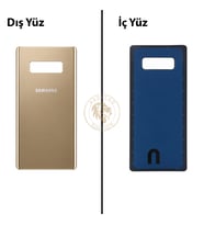 Samsung Note 8 Gold Arka Pil Kapağı Batarya Kapağı Lazer Kesim Back Cover