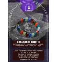 Boğa Burcu Bileklik Buz Mavizi Apatit, Dragon Jasper, Jasper, Lapis Lazuli, Yeşil Aventurin, Yeşim