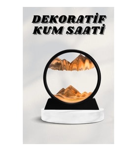 Mey İthalat® 7 Inç Mavi Orta Boy Dekoratif Yuvarlak Şık Kum Tablosu Modern Dekoratif Süs