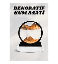 Mey İthalat® 7 Inç Mavi Orta Boy Dekoratif Yuvarlak Şık Kum Tablosu Modern Dekoratif Süs