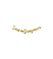 Kaligrafi Banner Gold Seni Seviyorum M248