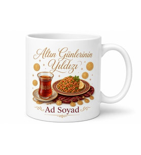 Altın Günü Yıldızı Teyzelere Kısır Ve Çay Keyfi Hediyelik Geleneksel Kupa Bardak Hediye