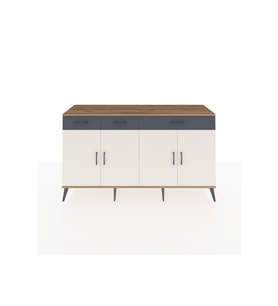 Hyperion Konsol 4 Raflı 3 Çekmeceli 4 Kapaklı 176x44x99 Çam-Aytaşı/Antrasit