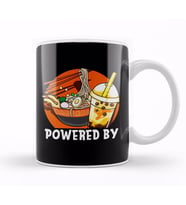 Powered By Ramen & Bubble Tea Anime Kawaii Boba Kupa Bardak Porselen