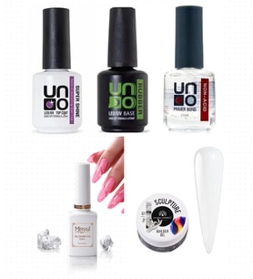 Kalıcı Oje Set 1 ( Top + Base Coat + Primer 12ml) + Blooming Jel 15ml + Hamur Jeli 15ml Clear
