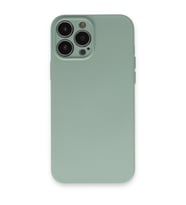 İphone 13 Pro Max Kılıf Nano İçi Kadife Silikon - Su Yeşili