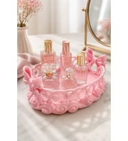 Fiyonk Detaylı Çok Amaçlı Takı ve Parfüm Düzenleyici Tepsi 22x14x8 cm