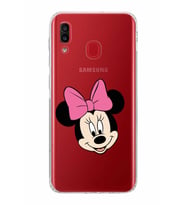Samsung Galaxy A20  Kamera Korumalı  Kapak Minnie Mouse Tasarımlı  Şeffaf Kılıf