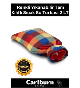 Premium Büyük Boy Kauçuk Yıkanabilir Polar Kılıflı Termofor Regl Kötü Hava Sıcak Su Torbası 2 Lt
