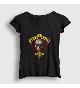 Presmono Kadın Siyah Nightrain Guns N' Roses T-Shirt 56930tt
