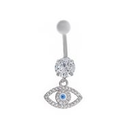 Kadın Göz Model Sallantılı Çelik Piercing (Gümüş Gri)