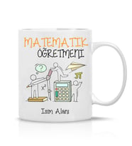 Matematik Öğretmeni Tasarım İsim Yazılı Hediye Çay Kahve Kupa Bardak-Öğretmenler7