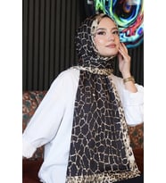 Mermer Desen Siyah Soft Pamuk Şal Çok Renkli22