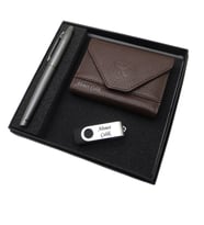 Signator D340 İsme Özel Set - Deri Kartlık + 32Gb. Usb Bellek  + Kalem Seti  İsme Özel Hediyelik Set (Karışık)