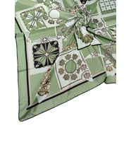 VESİ Eşarp Desenli Sport Twill Eşarp 120x120 cm (Vizon - Siyah)