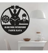 Elektrik Mühendisi 1  Temalı Ahşap Duvar Saati
