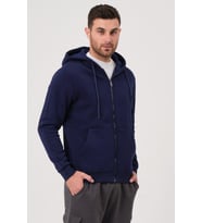 Unisex Fermuarlı Kanguru Cep 3 Iplik Sweatshirt Içi Polar