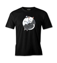 Yin Yan Cats Siyah Erkek Tshirt