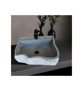 Canel Antrasit Batarya Çıkışlı  Şekilsiz Lavabo-336