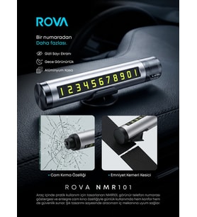 Rova NMR101 Araç İçi Park Telefon Numaratörü Cam Kırıcı ve Emniyet Kemeri Kesicili