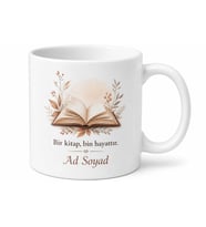Kişiye Özel Okur Dostu Baskılı Kupa Bardak İsimli Hediye Kitap Sever