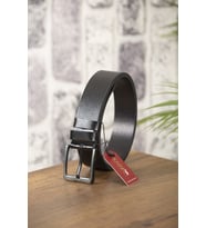 4.5 Cm Battal Boy Siyah Orjinal Deri Kemer