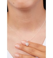 Elika Silver 925 Ayar Gümüş Renkli Kalp Model Kolye (Beyaz)