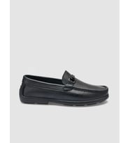 %100 Hakiki Deri Siyah Toka Detaylı Erkek Loafer