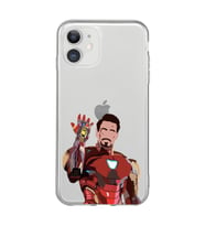 Iphone 11 Uyumlu Iron Man Desenli Şeffaf Telefon Kılıfı