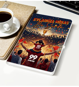 BK Gift Kişiye Özel İsimli Baba-Kız Sarı Kırmızı Evladıma Miras Bu Sevda Beyaz Defter-1, Doğum Günü Hediyesi, Taraftar Hediyesi