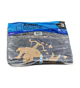 Arma Baskılı Mini Blok Poşet Torba - No : 3 - 30x50 Cm. - Siyah - 100 Adetlik 1 Paket