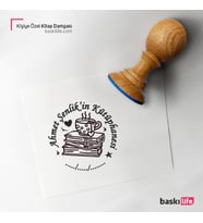 Kahve Kişiye Özel Kitap Damgası Kitap Mührü Kaşe Kitap Mühür Özel Damga 489