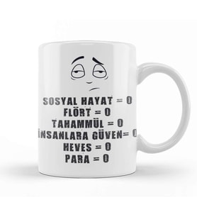Komik Söz Sosyal Hayat Kupa Bardak Porselen