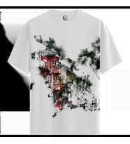 Ruined City - %100 Pamuklu Kadın Beyaz Tişört - Premium Quality (Siyah - Beyaz)