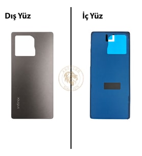 Infinix Note 50 Titanyum Gri Uyumlu Arka Kapak Arka Cam Batarya Pil Kapağı Lazer Kesim Back Cover