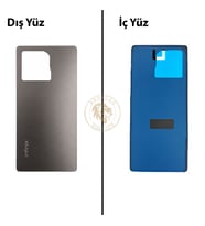 Infinix Note 50 Titanyum Gri Uyumlu Arka Kapak Arka Cam Batarya Pil Kapağı Lazer Kesim Back Cover