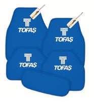 Tofaş Oto Halı Paspas 5 Parça Set – Kaymaz Tabanlı, Kolay Temizlenen, Suya Dayanıklı Araç Paspası (Mavi)