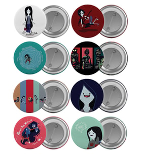 Marceline The Vampire Queen Çanta Rozeti Seti 8 Adet En Büyük Boy 5.8cm İğneli Broş